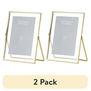 (2 pack) Better Homes & Gardens 5 x 7 Gold Tabletop Float Picture Frame