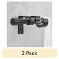 thumbnail image 1 of (2 pack) Better Homes & Gardens 5/8" Matte Black Adjustable Add-On Curtain Rod Kit, 32-120", 1 of 10