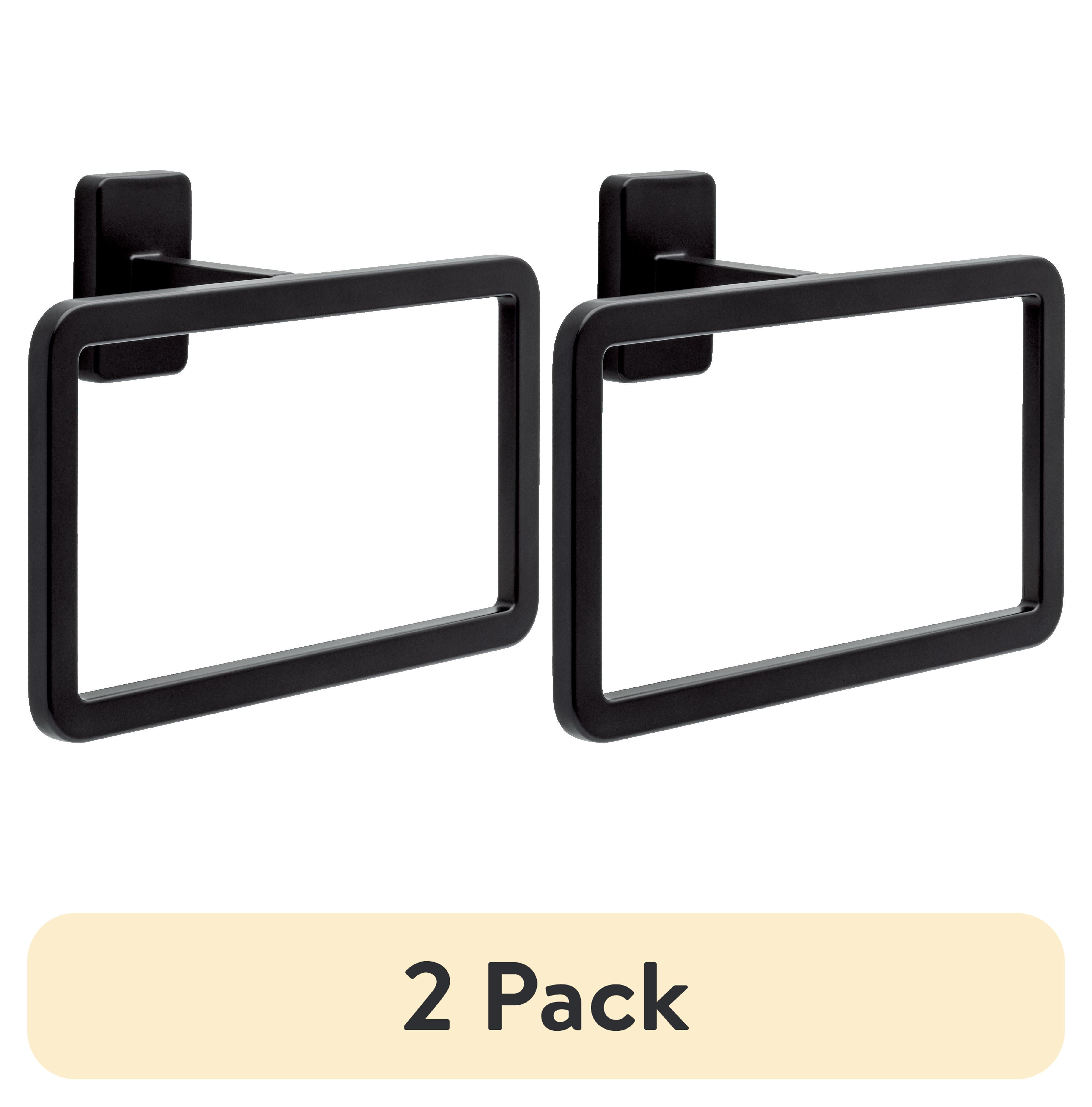 (2 pack) Better Homes & Gardens Alden Towel Ring, Towel Holder in Matte Black