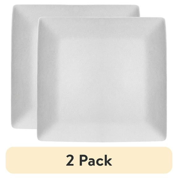 (2 pack) Better Homes & Gardens Anderson Cream Square-Shaped Dinner plate