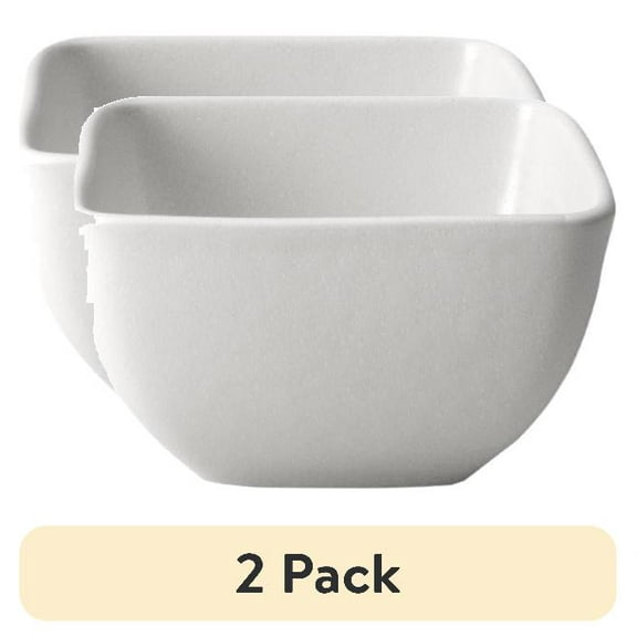 (2 pack) Better Homes & Gardens Anderson Cream Square-Shaped Stoneware Cereal Bowl