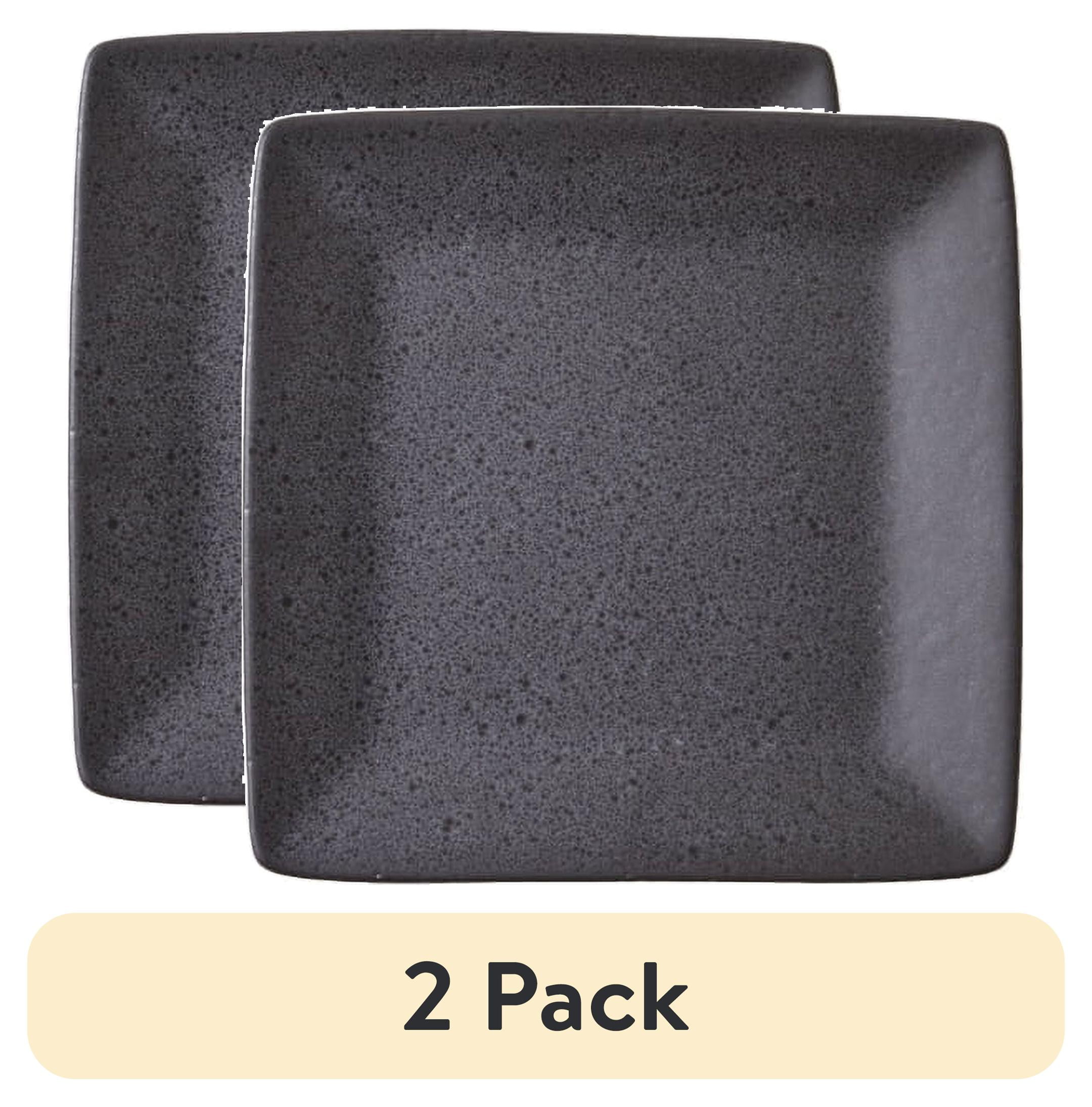 (2 pack) Better Homes & Gardens Anderson Dark Gray Square-Shaped Stoneware Salad Plate