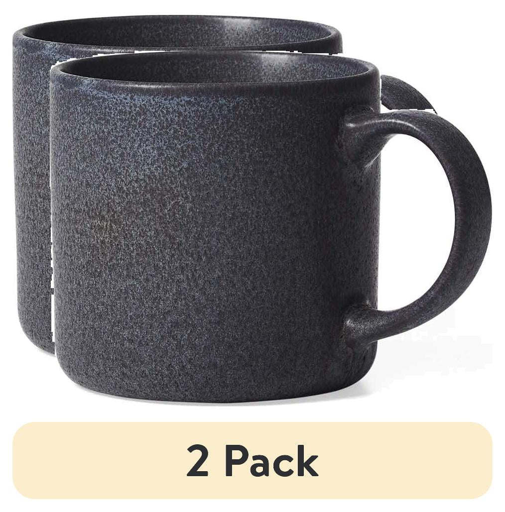 (2 pack) Better Homes & Gardens Anderson Dark Gray Stoneware Modern Mug