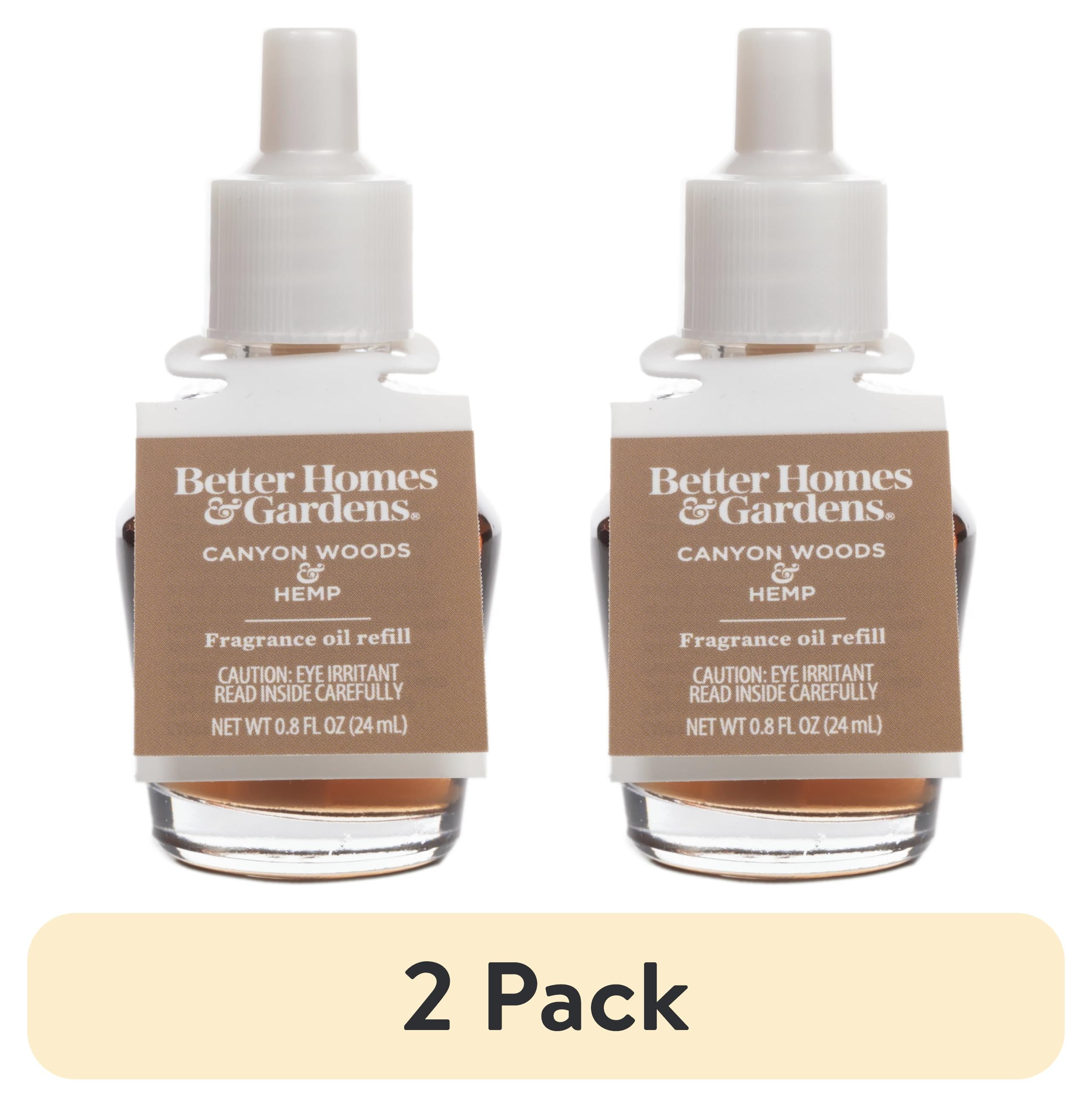 (2 pack) Better Homes & Gardens Aroma Accents Oil Refill 24 mL, Canyon Woods & Hemp