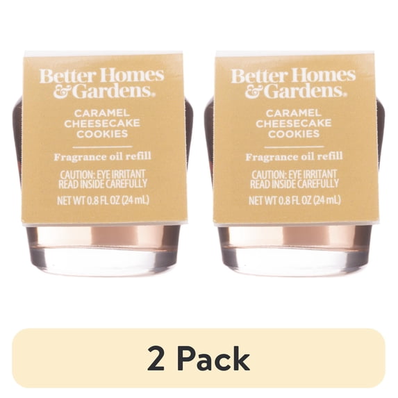 (2 pack) Better Homes & Gardens Aroma Accents Oil Refill 24 mL, Caramel Cheesecake Cookies
