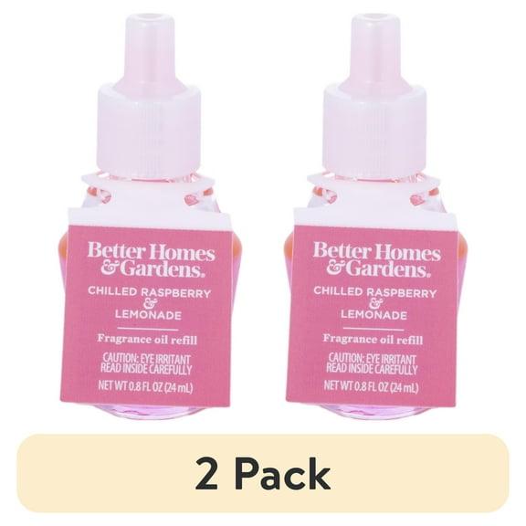 (2 pack) Better Homes & Gardens Aroma Accents Oil Refill 24 mL, Chilled Raspberry Lemonade