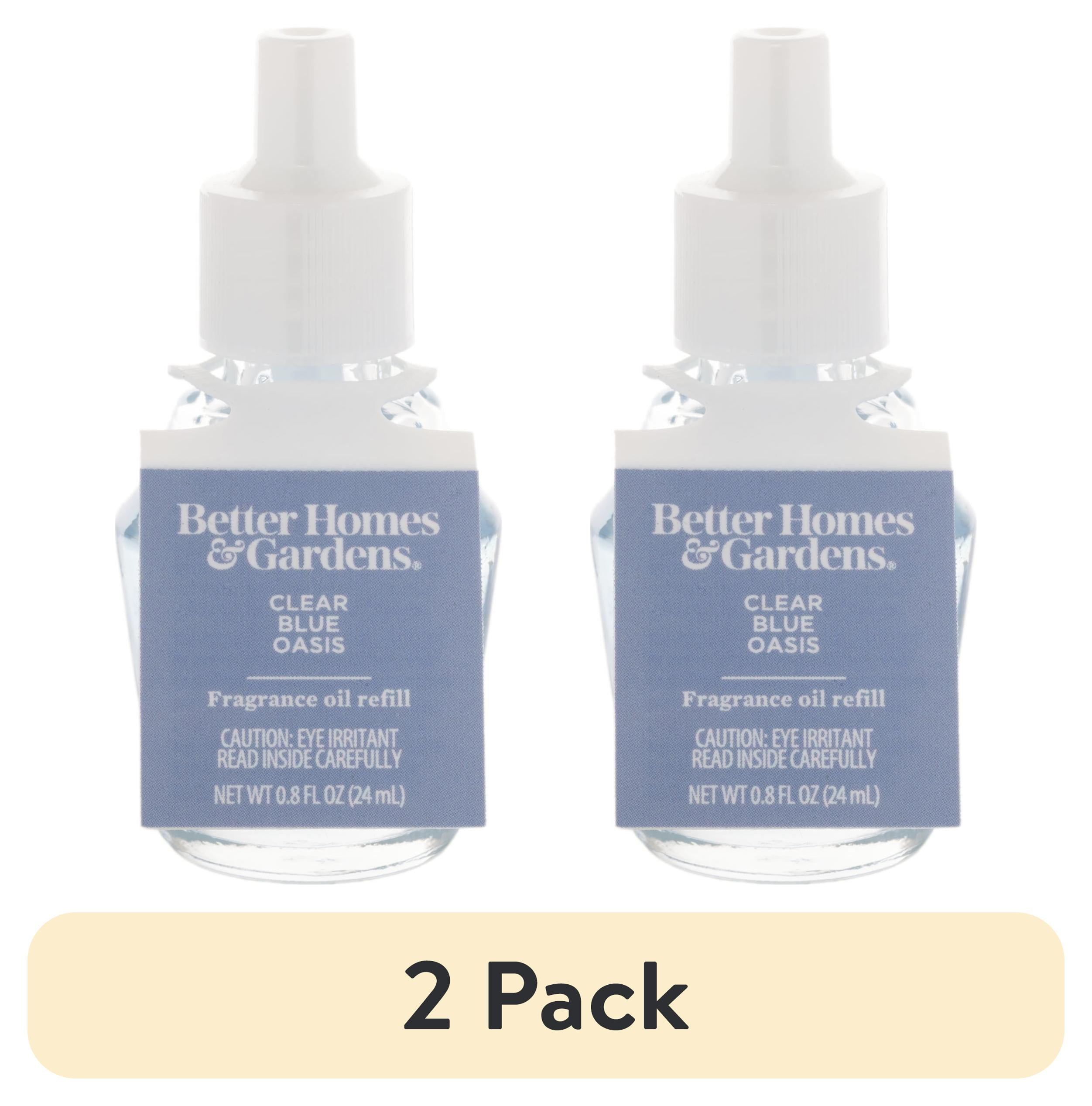 (2 pack) Better Homes & Gardens Aroma Accents Oil Refill 24 mL, Clear Blue Oasis