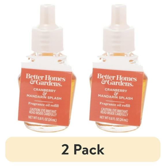 (2 pack) Better Homes & Gardens Aroma Accents Oil Refill 24 mL, Cranberry Mandarin Splash