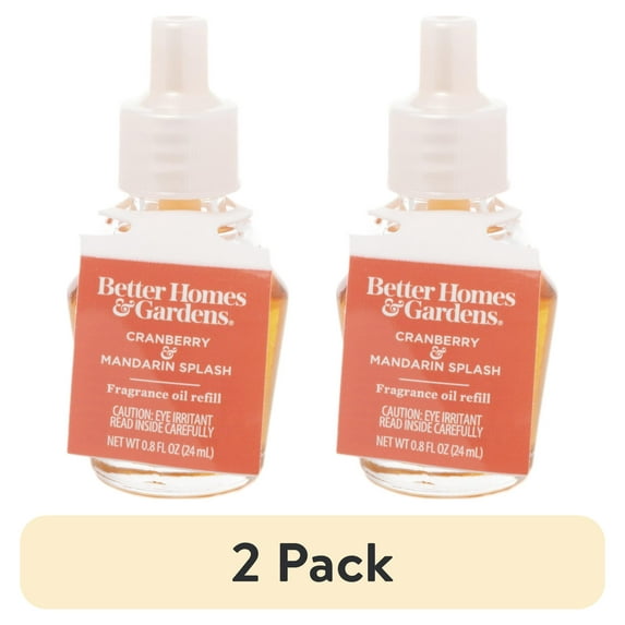 (2 pack) Better Homes & Gardens Aroma Accents Oil Refill 24 mL, Cranberry Mandarin Splash