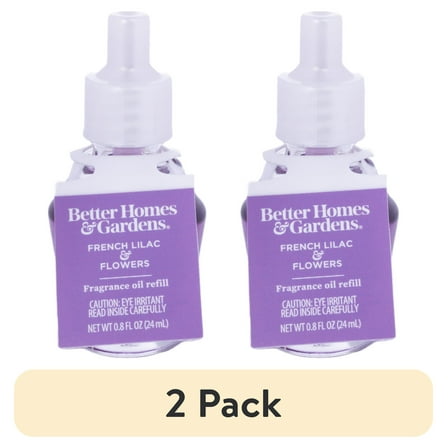 (2 pack) Better Homes & Gardens Aroma Accents Oil Refill 24 mL, French Lilac Flowers