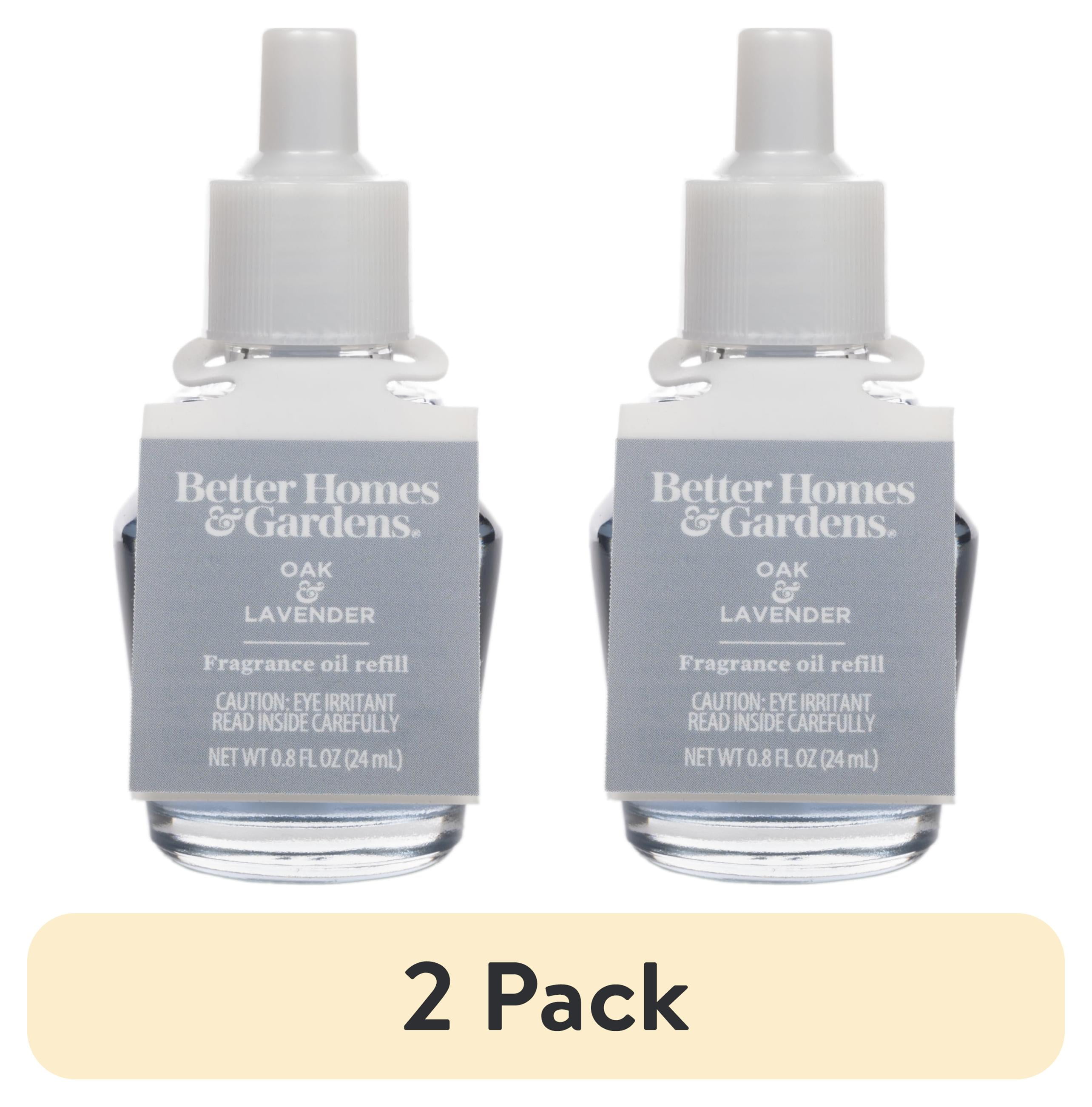 (2 pack) Better Homes & Gardens Aroma Accents Oil Refill 24 mL, Oak & Lavender