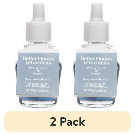 (2 pack) Better Homes & Gardens Aroma Accents Oil Refill 24 mL, Periwinkle & Pansy