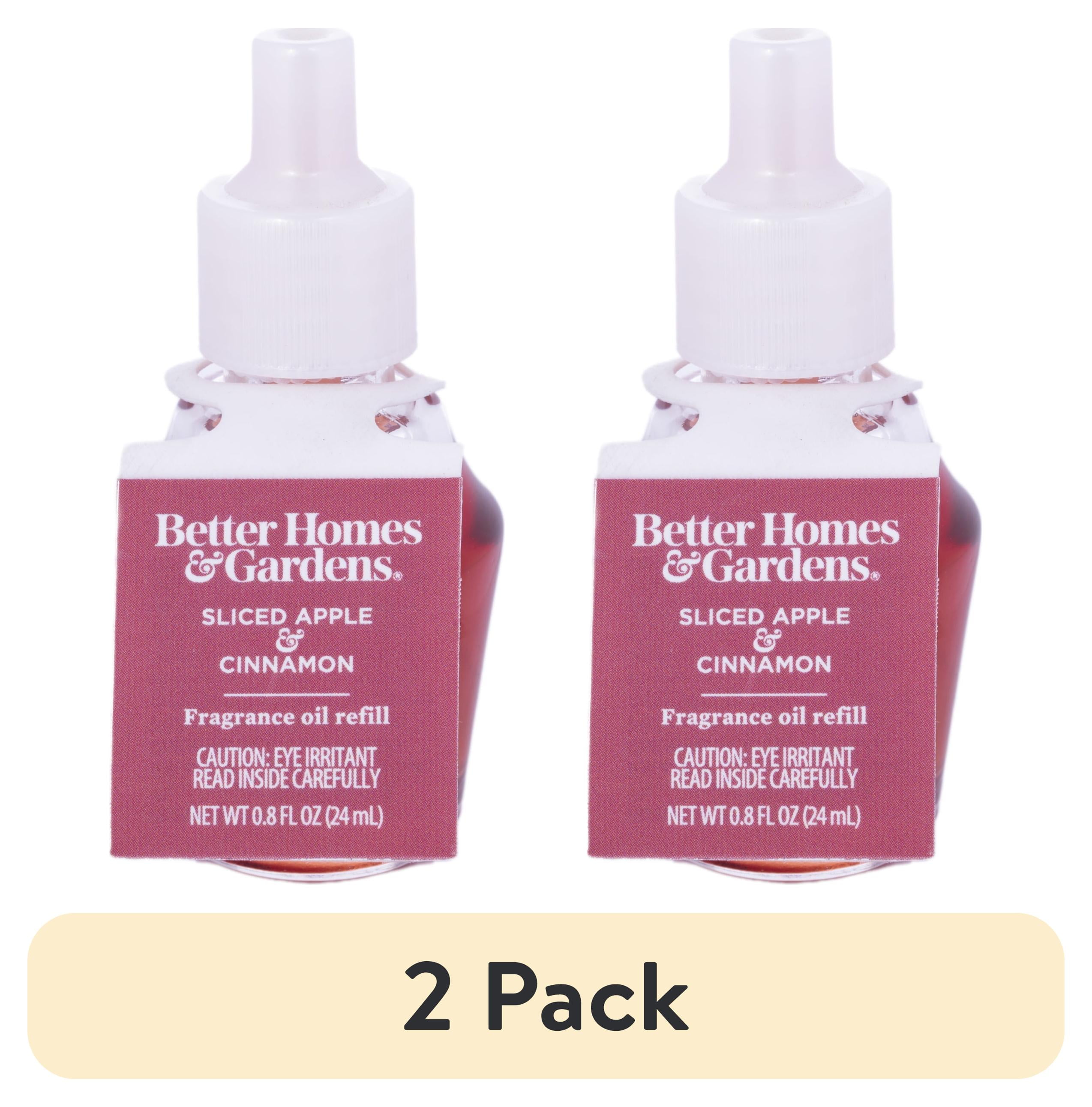 (2 pack) Better Homes & Gardens Aroma Accents Fragrance Oil Refill, Sliced Apple Cinnamon, 24 mL