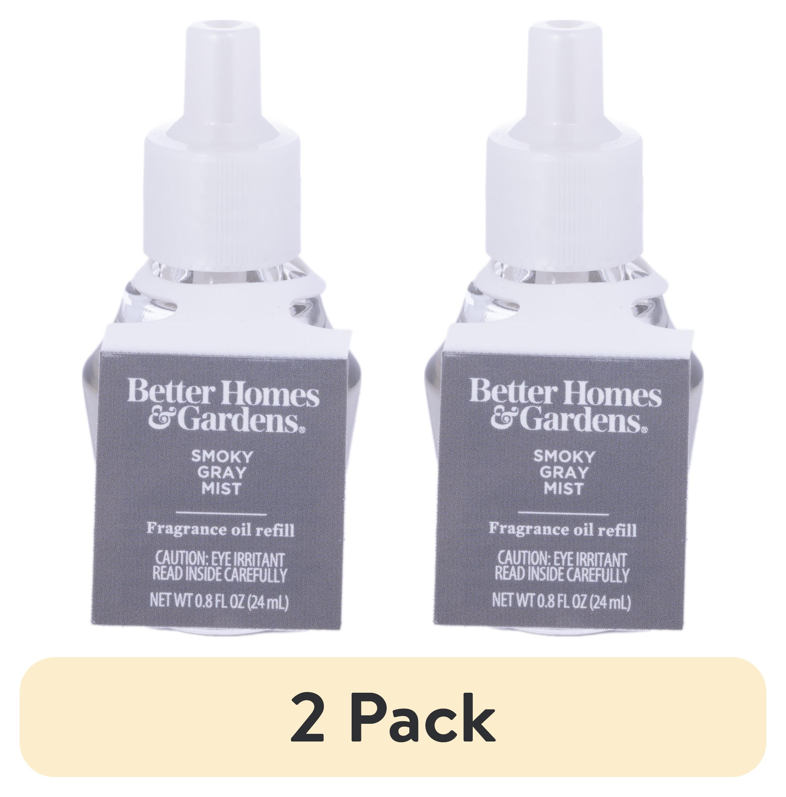 (2 pack) Better Homes & Gardens Aroma Accents Oil Refill 24 mL, Smoky Gray Mist