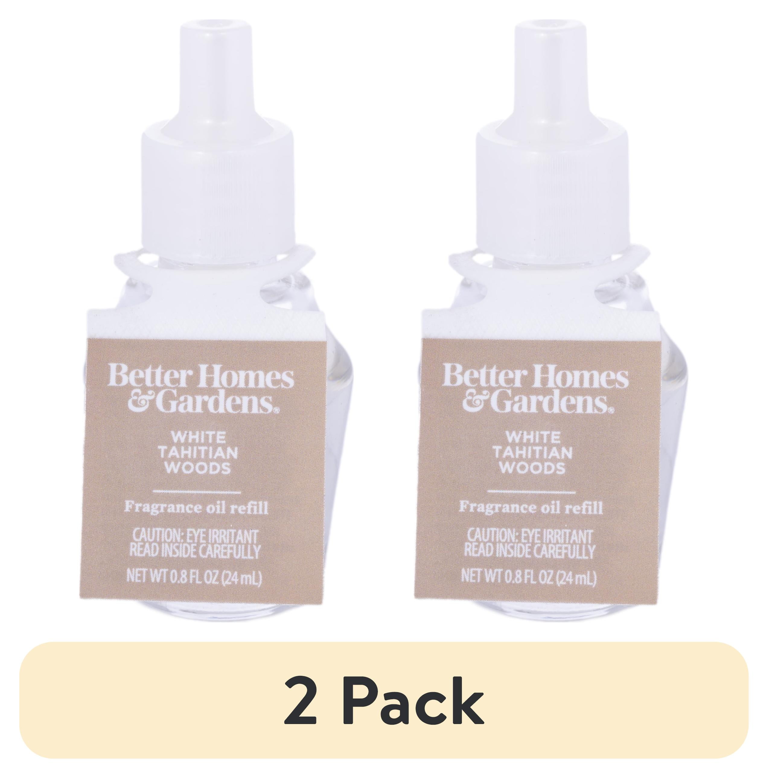 (2 pack) Better Homes & Gardens Aroma Accents Oil Refill 24 mL, White Tahitian Woods