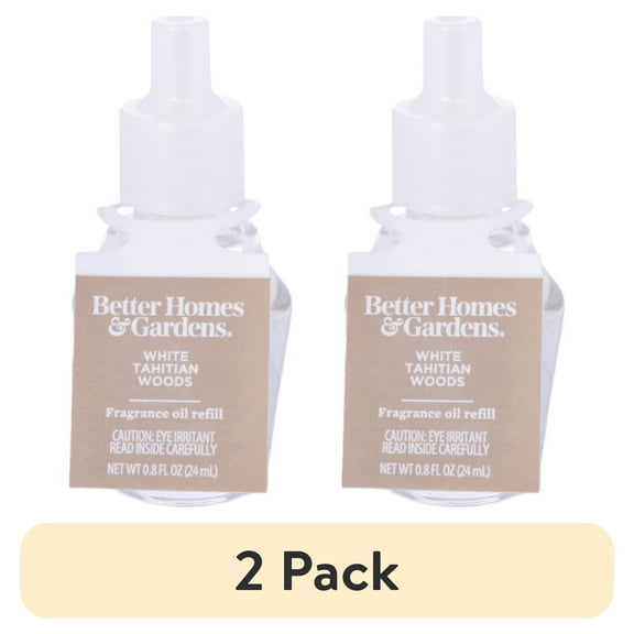 (2 pack) Better Homes & Gardens Aroma Accents Oil Refill 24 mL, White Tahitian Woods