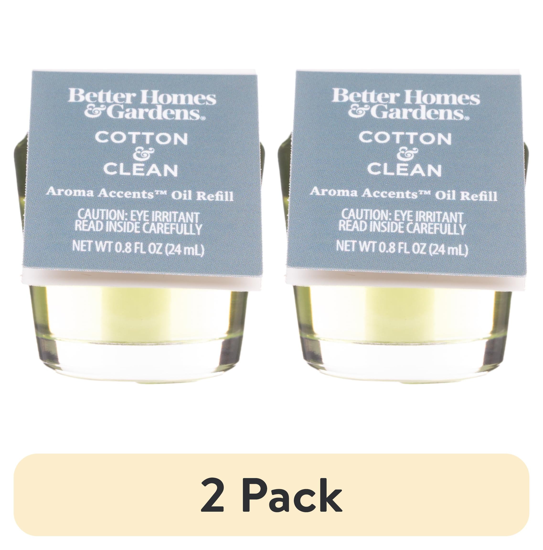 (2 pack) Better Homes & Gardens Aroma Accents Oil Refill, Cotton & Clean