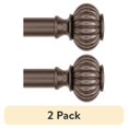 thumbnail image 1 of (2 pack) Better Homes & Gardens Aubrey Knob Adjustable Single Curtain Rod Set, 1 in Diameter, Oil Rubbed Bronze, 42 in-120 in, 1 of 9