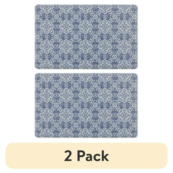(2 pack) Better Homes & Gardens Azmi Kitchen Mat, Blue, 20"W x 32"L, 1 Piece