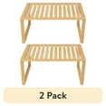 thumbnail interactive-video image 1 of (2 pack) Better Homes & Gardens Bamboo Stackable Shelf, Natural Bamboo Color, Easy Assemble, 16 x 10 x 1.18in, 1 of 10