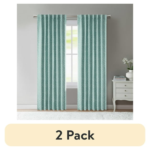 (2 pack) Better Homes & Gardens Boucle Blackout Curtain Panel, 1-Piece, Aqua, 50" W x 108" L