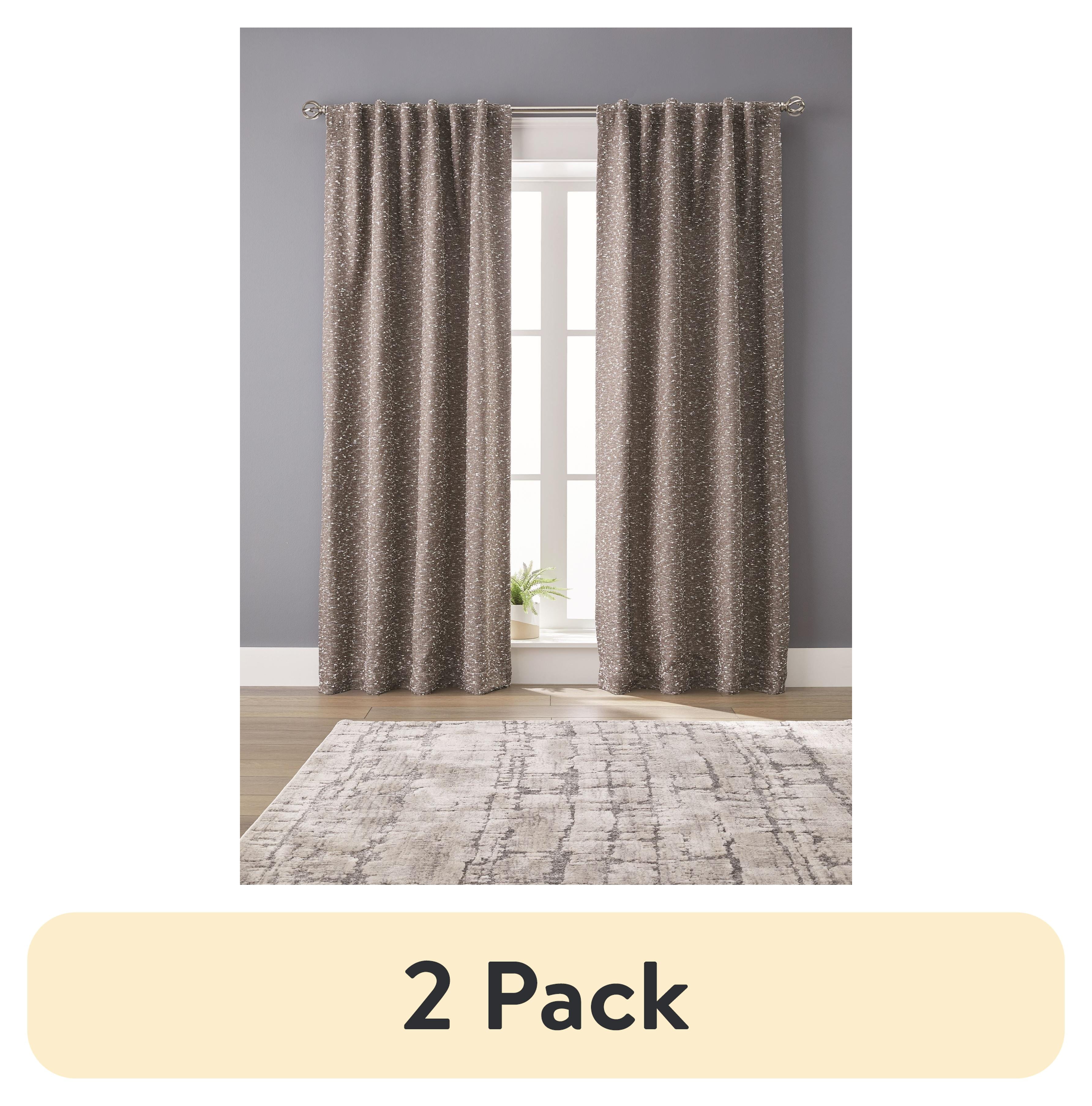 (2 pack) Better Homes & Gardens Boucle Blackout Curtain Panel, 1-Piece, Brown, 50" W x 95" L