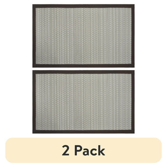 (2 pack) Better Homes & Gardens Brown Woven Polypropylene 20" x 34" Indoor Kitchen Rug