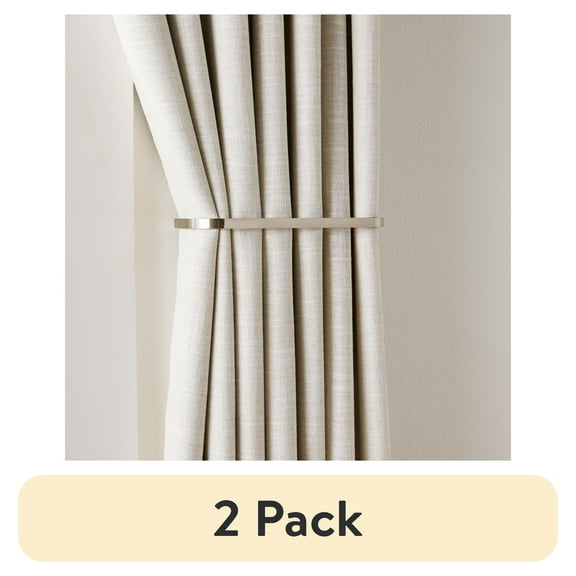 (2 pack) Better Homes & Gardens 2 Curtain Holdbacks, Nickel