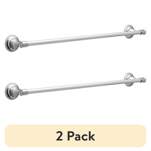 (2 pack) Better Homes & Gardens Cameron 18" Towel Bar With 6" Extender, Chrome