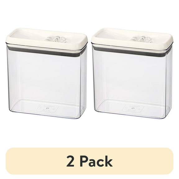 (2 pack) Better Homes & Gardens Canister - 11.1 Cup Flip-Tite® Rectangular Food Storage Container, A Practical Choice for Pantry Organization and Food Storage