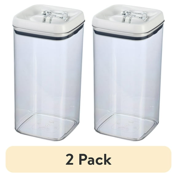 (2 pack) Better Homes & Gardens Flip-Tite® 19 Cup Airtight Square Food Storage Container, BPA-Free, Stackable Large Pantry Canister