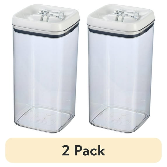 (2 pack) Better Homes & Gardens Flip-Tite® 19 Cup Airtight Square Food Storage Container, BPA-Free, Stackable Large Pantry Canister
