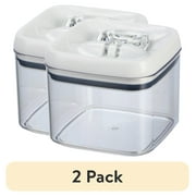 2 pack Better Homes & Gardens Flip-Tite Square Food Storage Container, Clear, Easy-Open Lid, BPA-Free
