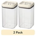 thumbnail interactive-video image 1 of (2 pack) Better Homes & Gardens 9.9 Cup Flip-Tite Square Food Storage Container, Ideal for Pantry Organization, 1 of 13
