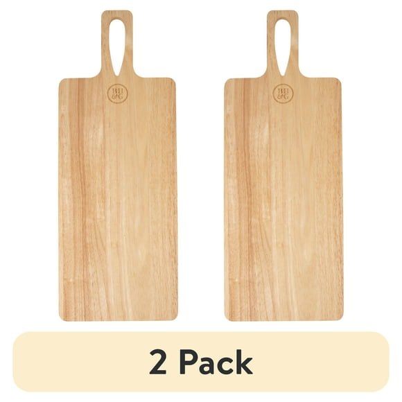 (2 pack) Better Homes & Gardens Charcuterie Board, Square, Color Natural Bamboo, 20.98W x 7.99D x 0.59H in