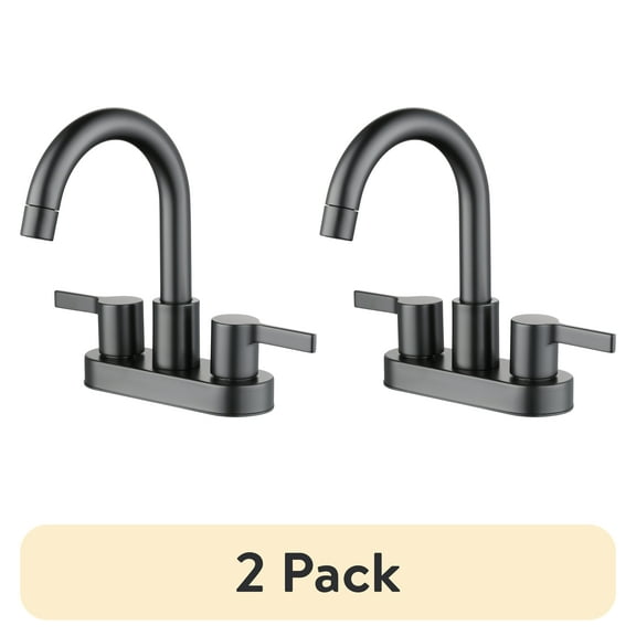 (2 pack) Better Homes & Gardens Clean Modern 4" Centerset Bathroom Faucet in Matte Black