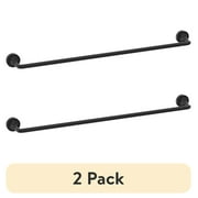 (2 pack) Better Homes & Gardens Clean Modern Collection 24" Wall Mount Towel Bar Matte Black