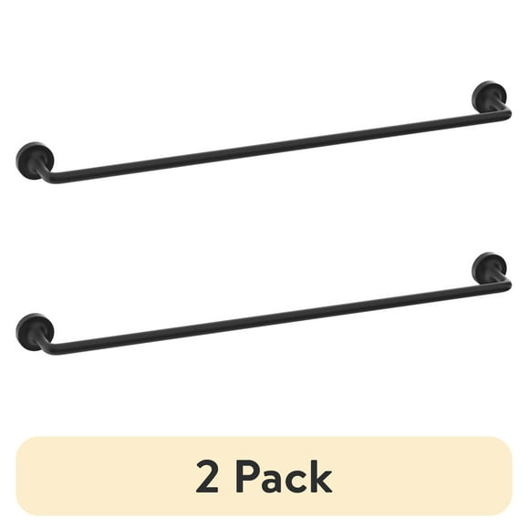 (2 pack) Better Homes & Gardens Clean Modern Collection 24" Wall Mount Towel Bar Matte Black
