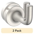 thumbnail image 1 of (2 pack) Better Homes & Gardens Clean Modern Style Wall Mount Robe Hook in Satin Nickel, 1 of 12