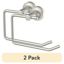 (2 pack) Better Homes & Gardens Clean Modern Style Wall Mount Toilet Paper Holder Satin Nickel Finish