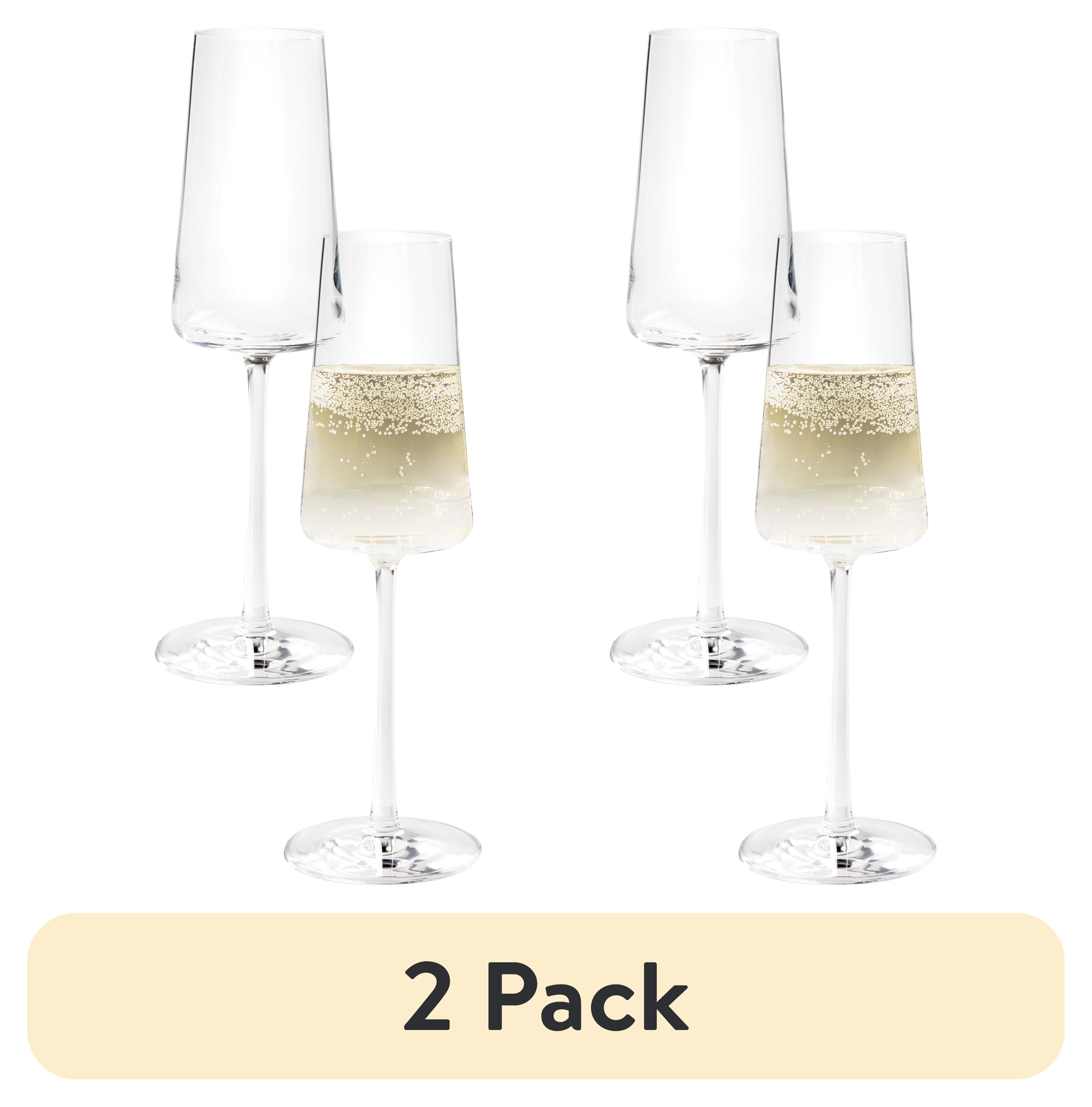 (2 pack) Better Homes & Gardens Clear Flared Champagne Flute 8 ounce, 4 Pack