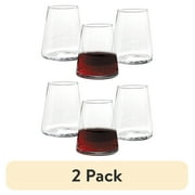 (2 pack) Better Homes & Gardens 17 oz Clear Flared Stemless Wine Glass (Set of 4)