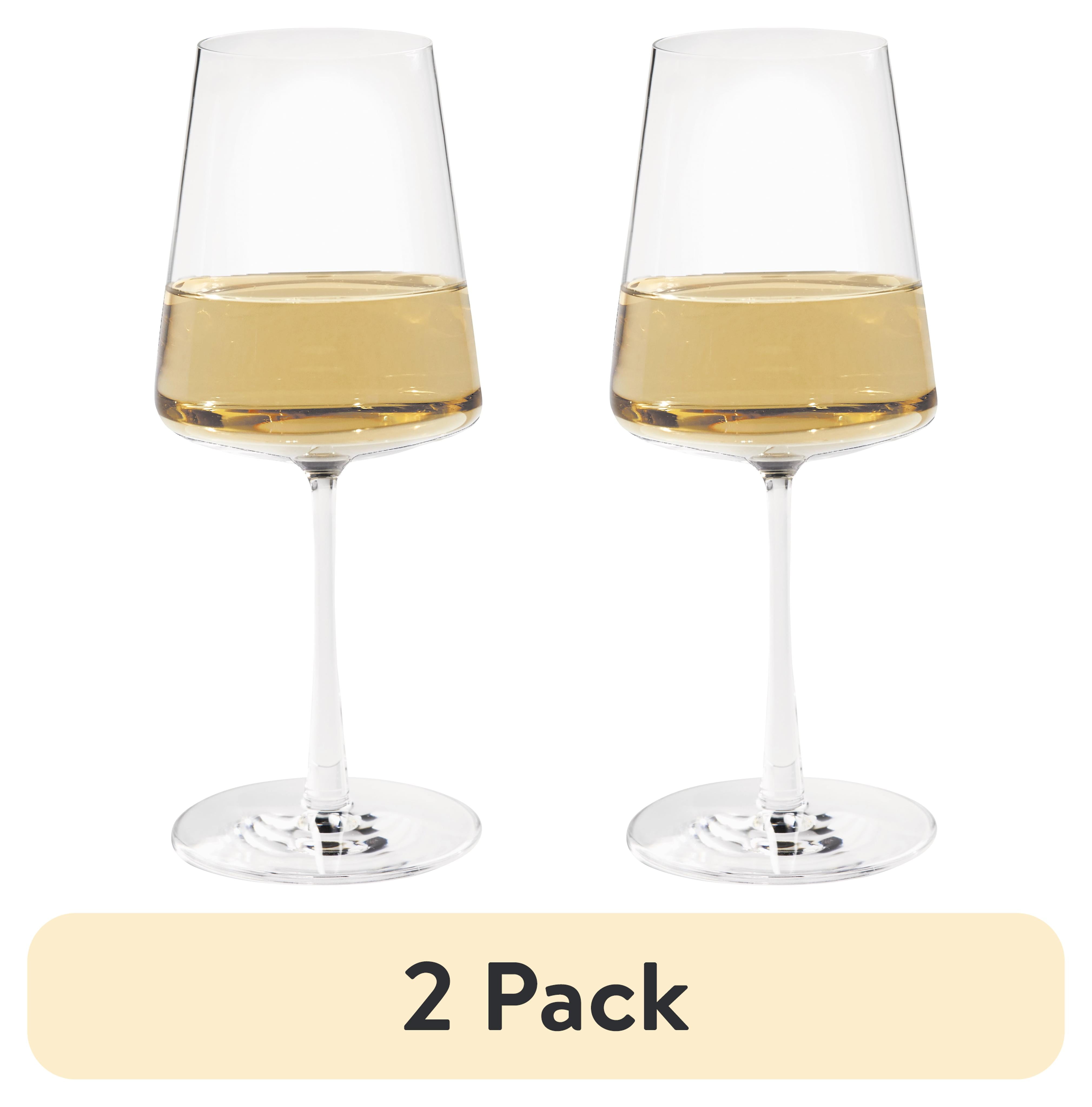 (2 pack) Better Homes & Gardens Clear Flared White Wine Glass with Stem 13 ounce, 4 Pack