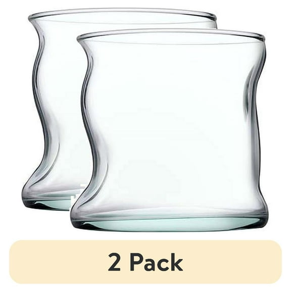 (2 pack) Better Homes & Gardens Clear Green Glass, 11.5 oz
