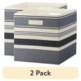 thumbnail interactive-video image 1 of (2 pack) Better Homes & Gardens Collapsible Fabric Cube Storage Bin, Black Stripe, 1 of 9