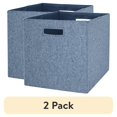 thumbnail image 1 of (2 pack) Better Homes & Gardens Collapsible Fabric Cube Storage Bin, Indigo, 1 of 5