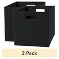 thumbnail interactive-video image 1 of (2 pack) Better Homes & Gardens Collapsible Fabric Cube Storage Bin, Rich Black, 1 of 9