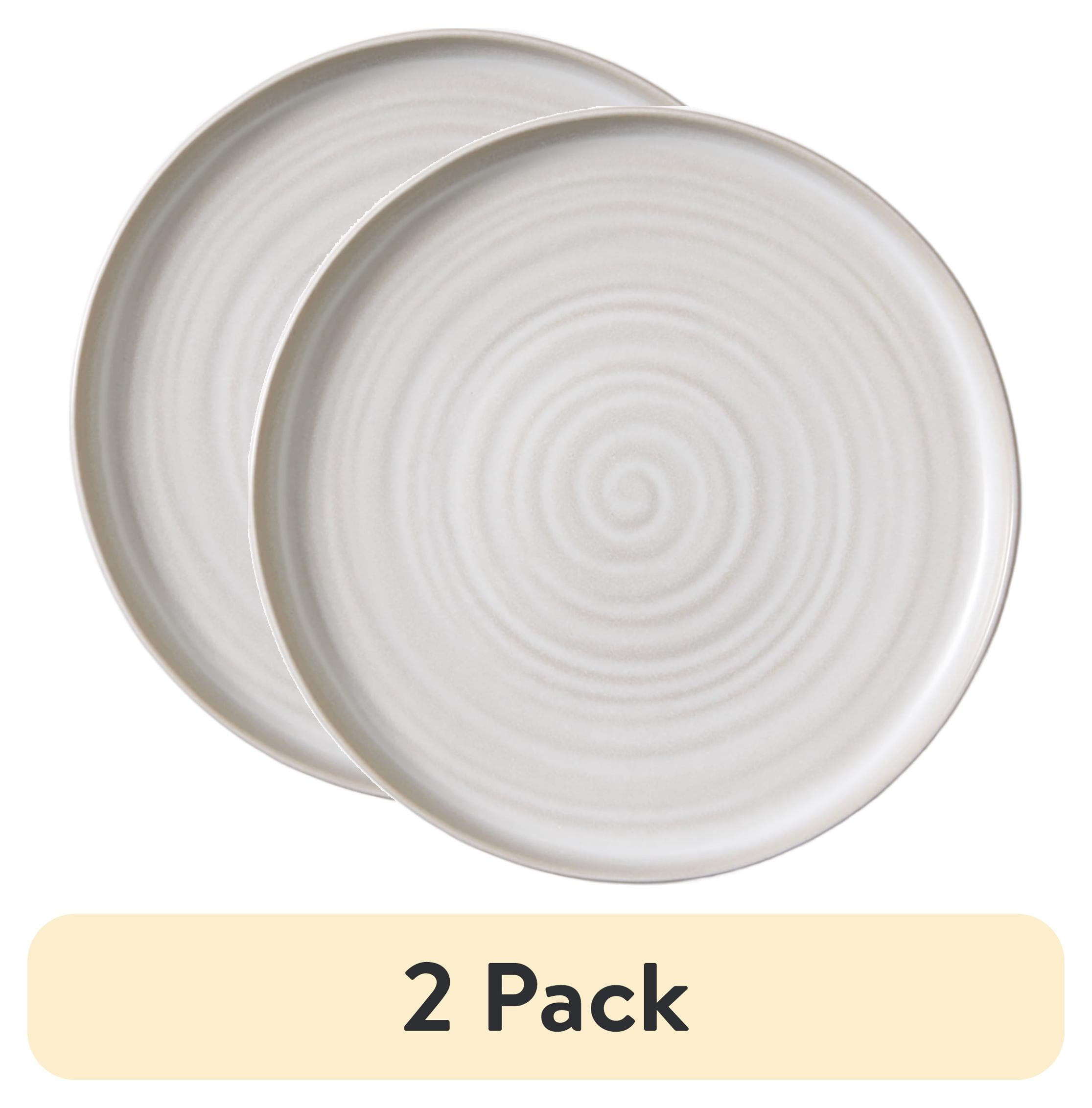(2 pack) Better Homes & Gardens Collins Collection Cream Stoneware Round 10.4" Dinner Plate