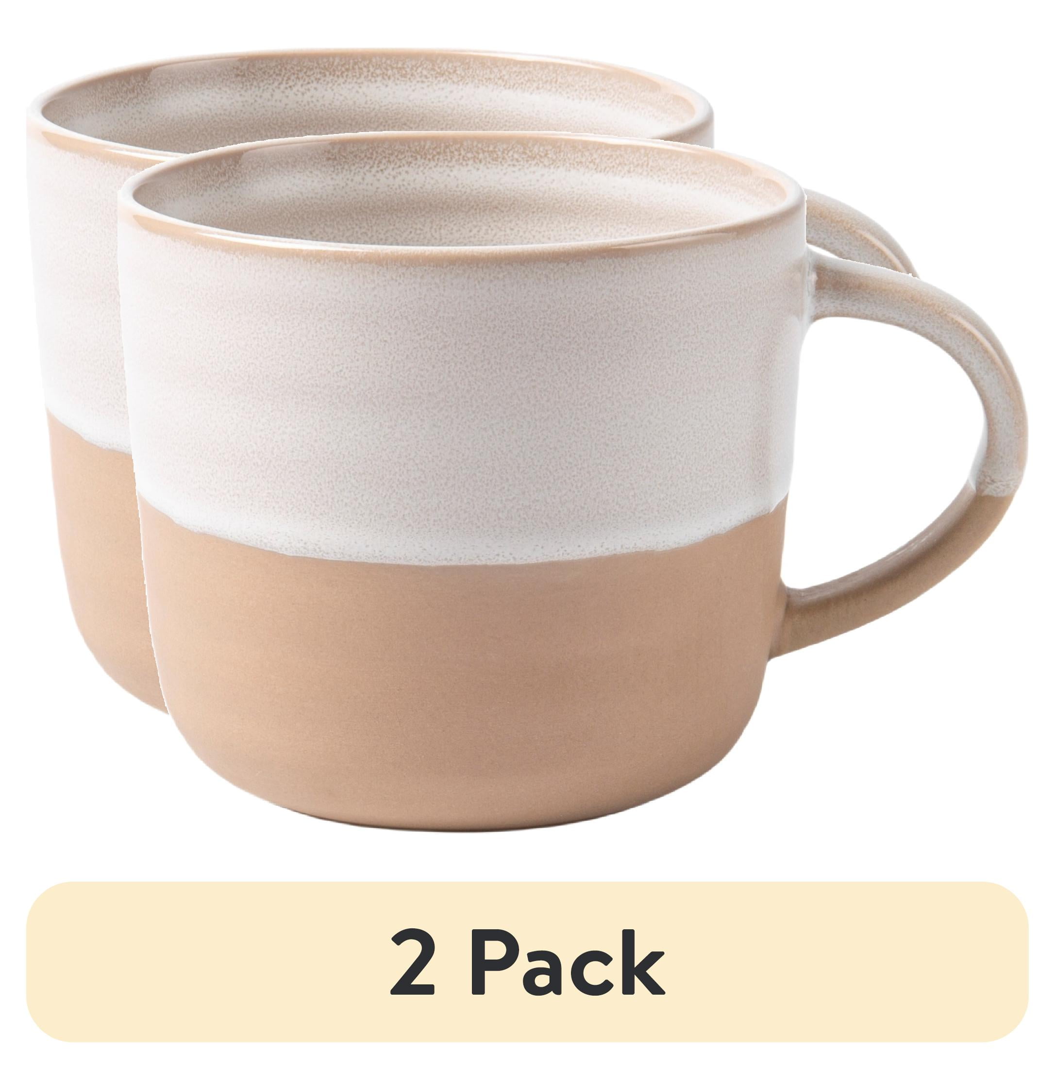 (2 pack) Better Homes & Gardens-Collins Cream Stoneware Round Mug, 15 oz - Walmart.com