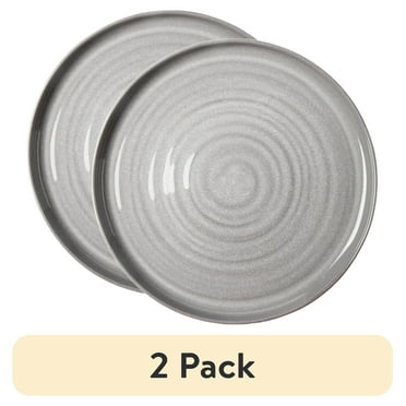 (2 pack) Better Homes & Gardens-Collins Grey Stoneware Round Salad Plate